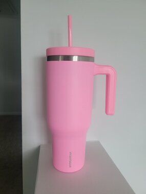 Hydrapeak 40oz Voyager Travel Tumbler Cup Mug Bubblegum Pink Hot Cold Handle